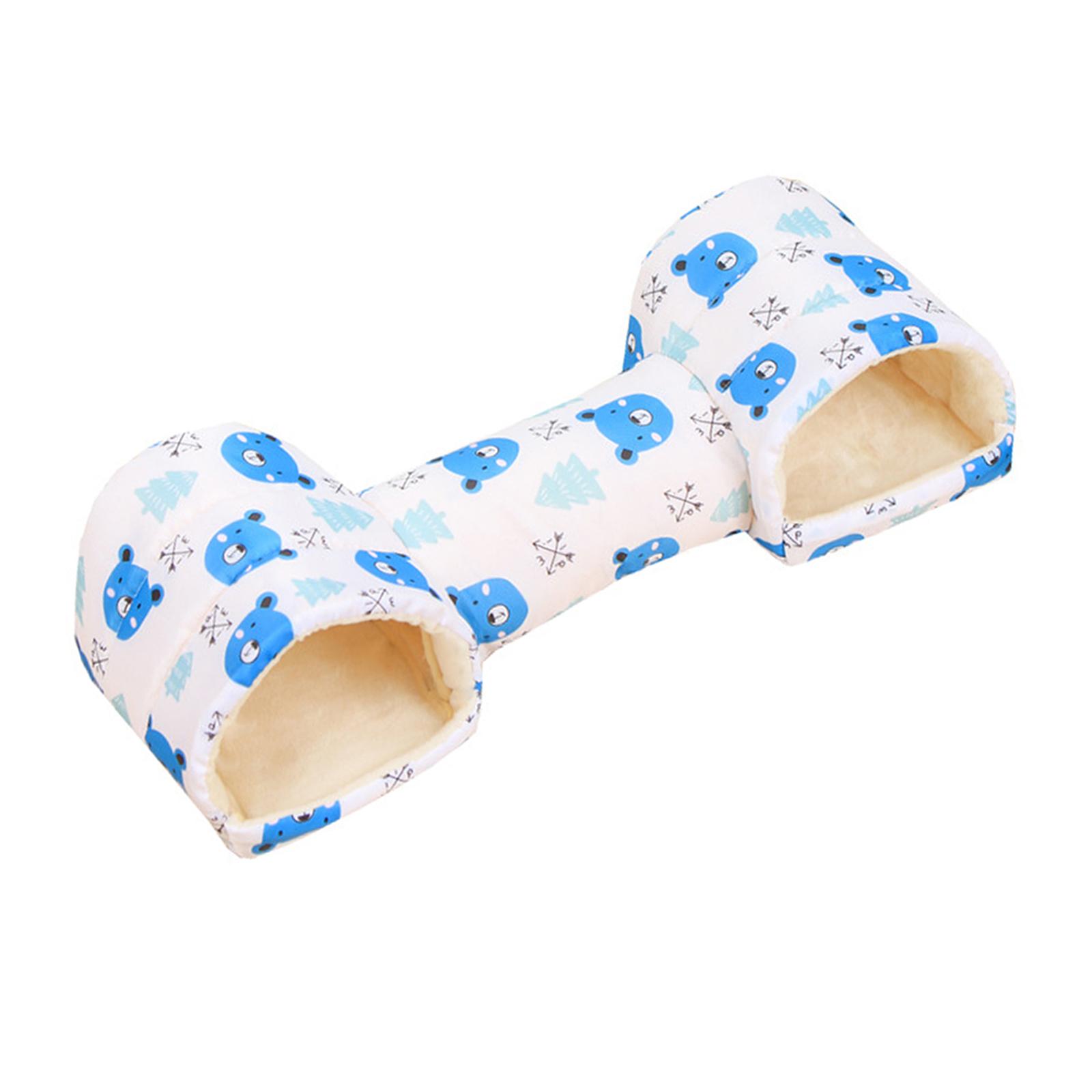 Magideal - Conejillo De Indias -Hámster -Hámster -Cama De Túnel Escondido, Suave, Pequeño, Pequeño, Túnel De Conejo Para Ratones De Erizo Pequeños Animales Azul