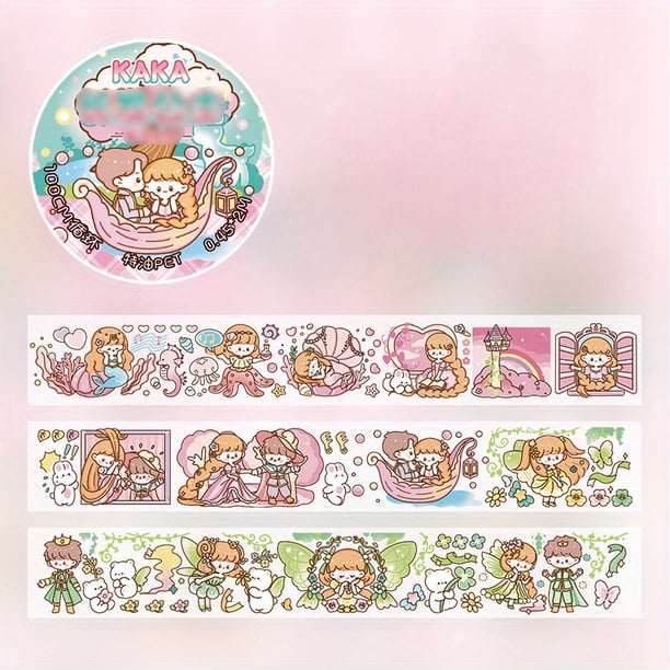 78.74inch Cartoon Cute Film Sticker PET Portable Journal Diary Water Cup Decoration Stationery Sticker