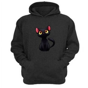 Genérico - Polerón Canguro Gatito Gris Oscuro Talla M Unisex