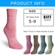 thumbnail image 2 of YSense 5 pares Mujeres Invierno Caliente Calcetines Grueso Tejido a punto Lana Acogedo Crew Socks Regalos, 2 of 6
