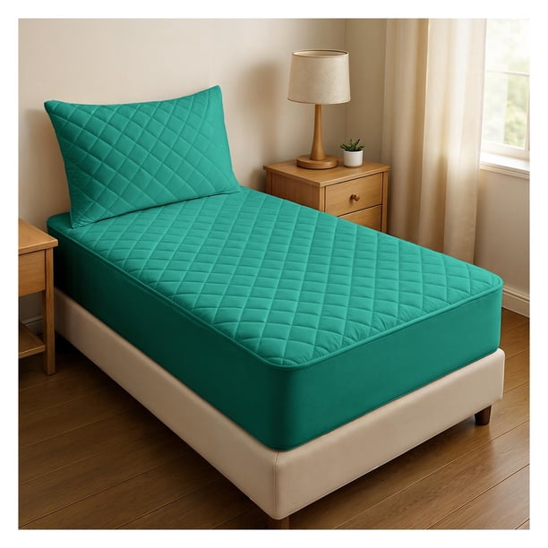CUBRE COLCHON 1,5 PLAZAS IMPERMEABLE verde 1.5 PLAZAS