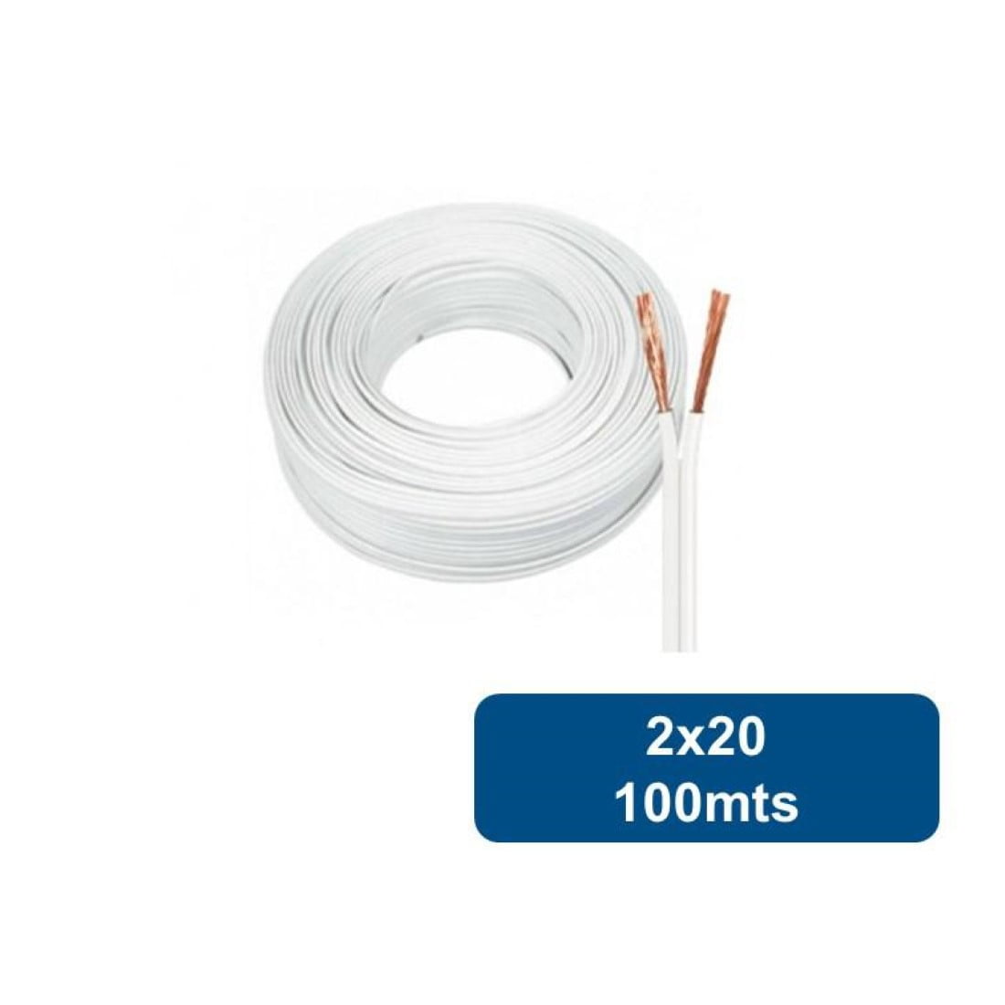 Genérico - Cable Paralelo 2x20 Awg 100mts Blanco