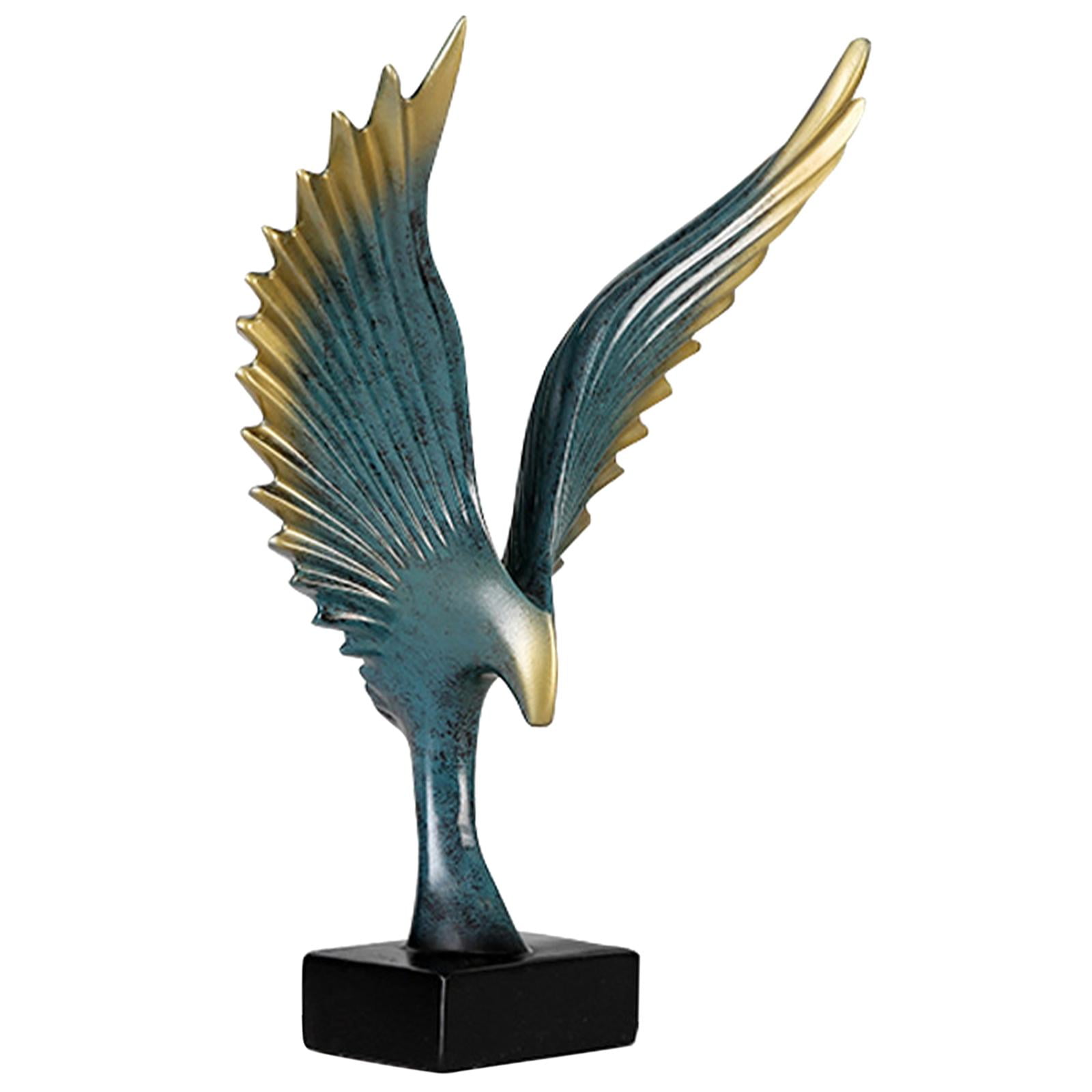 Magideal - Arte Águila Resina Ala Estatuas Y Esculturas Accesorios Para Fotografía Hogar Dormitorio Estante De Tv Estatuillas Oficina Escritorio Adornos Decorativos Azul