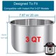thumbnail image 2 of Olla Interior De Acero Inoxidable De Repuesto Para Instant Pot De 3 L, 2 of 7