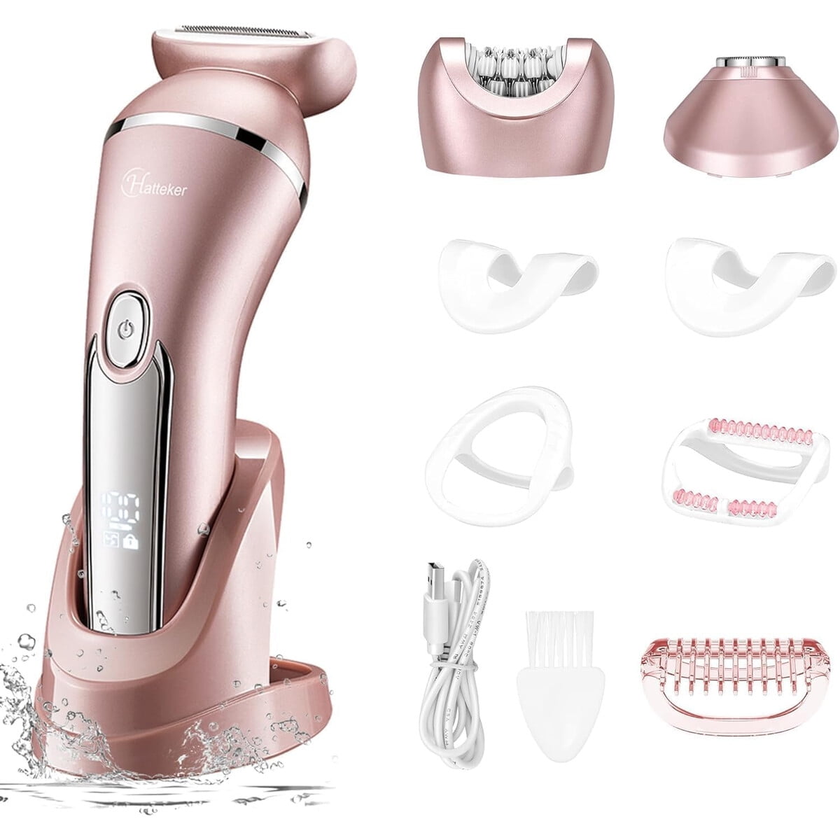 Depiladora Eléctrica Hatteker 3en1 Recargable Ipx7 Usb