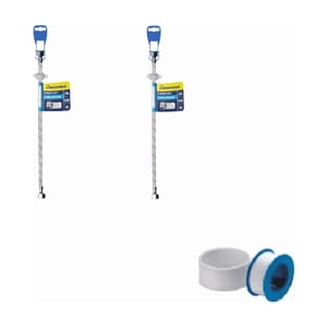 Hoffens - Pack 2 Flexibles Para Agua Hi-Hi 50 Cm Mas Teflón Para Agua 1/2""