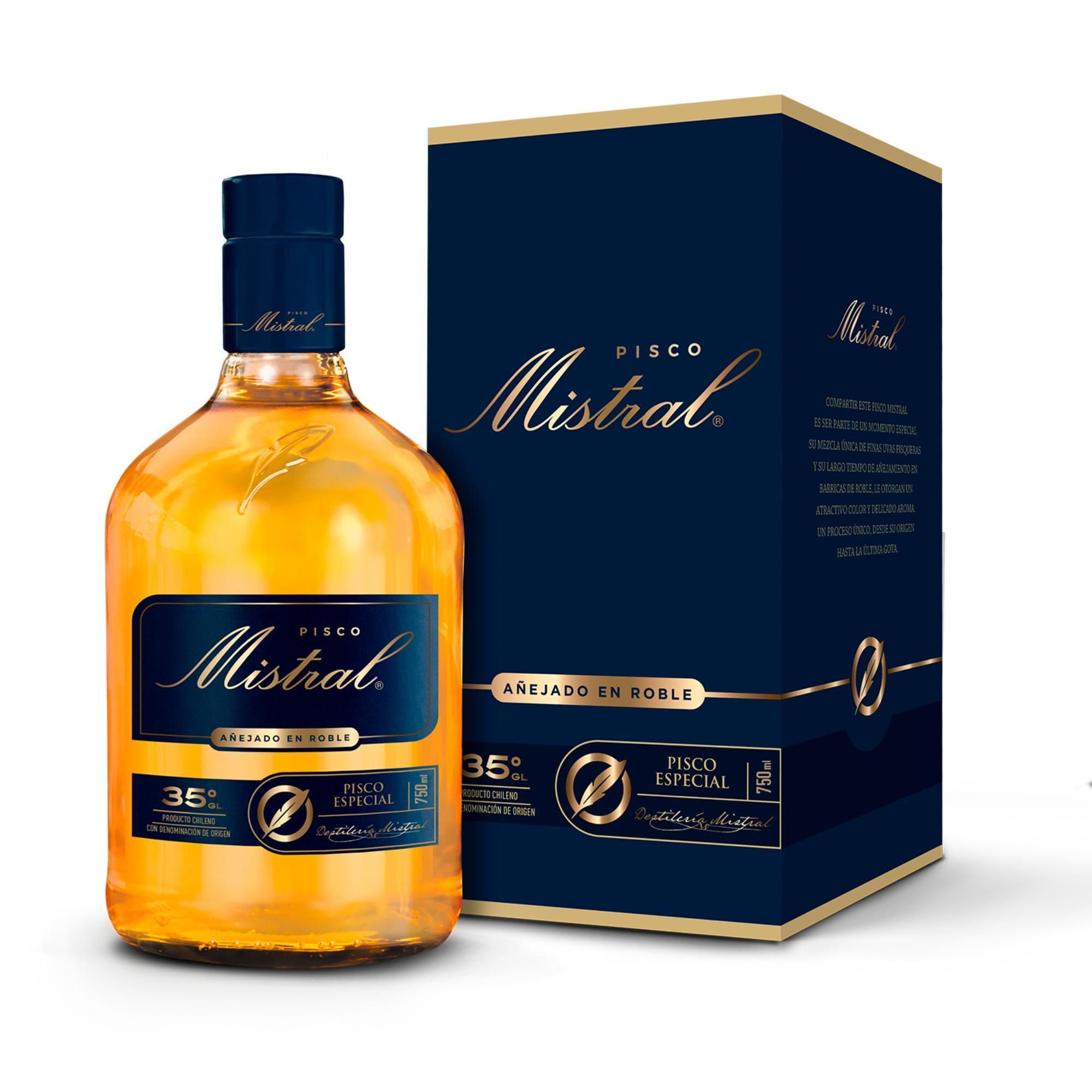 Pisco Mistral 35° Especial Añejado En Roble Botella