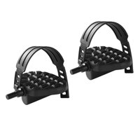 Magideal - Pedales De Bicicleta Estacionaria - 1 Par De Pedales De Bicicleta De Ejercicio Con Correas, Se Adapta A Equipos De Ejercicio Plano Y Bicicleta De B Largo