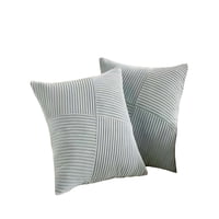 Genérico - Pack De 2 Fundas De Cojin Felpa Celeste