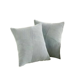 Genérico - Set De 2 Fundas De Cojin Felpa Celeste