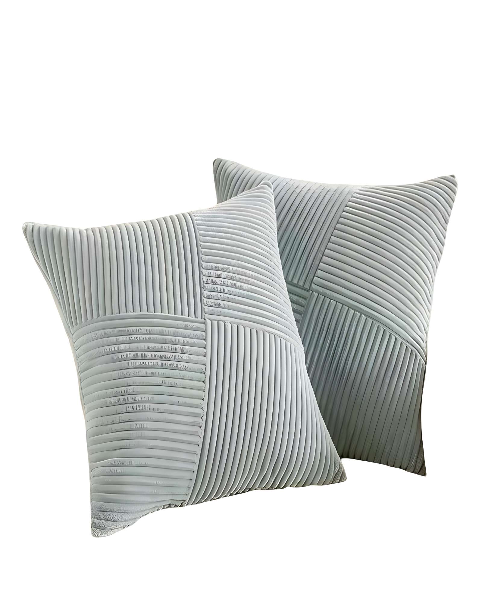 Genérico - Pack De 2 Fundas De Cojin Felpa Celeste