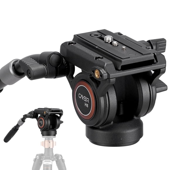 Trípode de vídeo con cabezal fluido Cayer H8, metal pesado, 6 kg