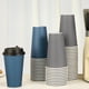 thumbnail image 4 of Tazas de café LITOPAK de papel de 16 onzas, paquete de 100 con tapas, azul/gris, 4 of 7