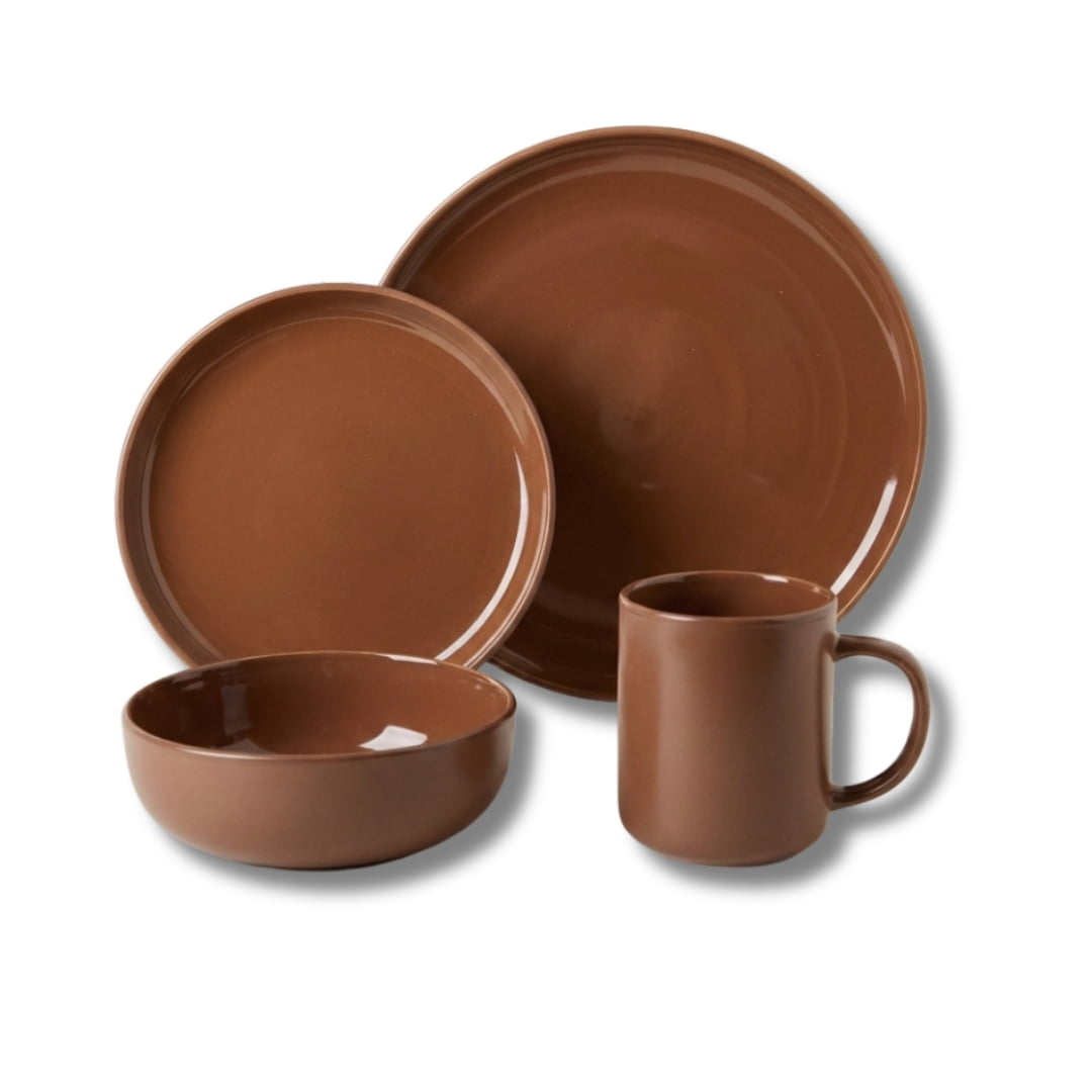 Decoexpress - Juego De Loza 16 Piezas Vajilla Cerámica Coffee