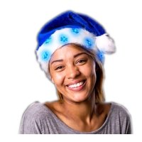 Blinkee - Gorro Led De Felpa De Piel Sintética De Papá Noel Con Forma De Copo De Nieve, Azul Parpadeante