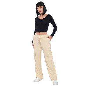 Pantalón Mujer Cargo Elasticado Beige Corona
