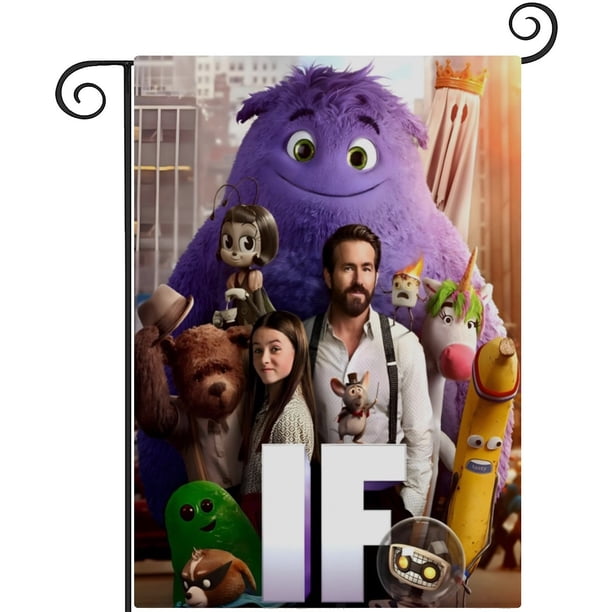 IF: La Película de John Krasinski-bandera de jardín temática. Regalo perfecto para fans, amigos y familiares, ideal para actividades al aire libre y decoración de fiestas.28CM*45CM