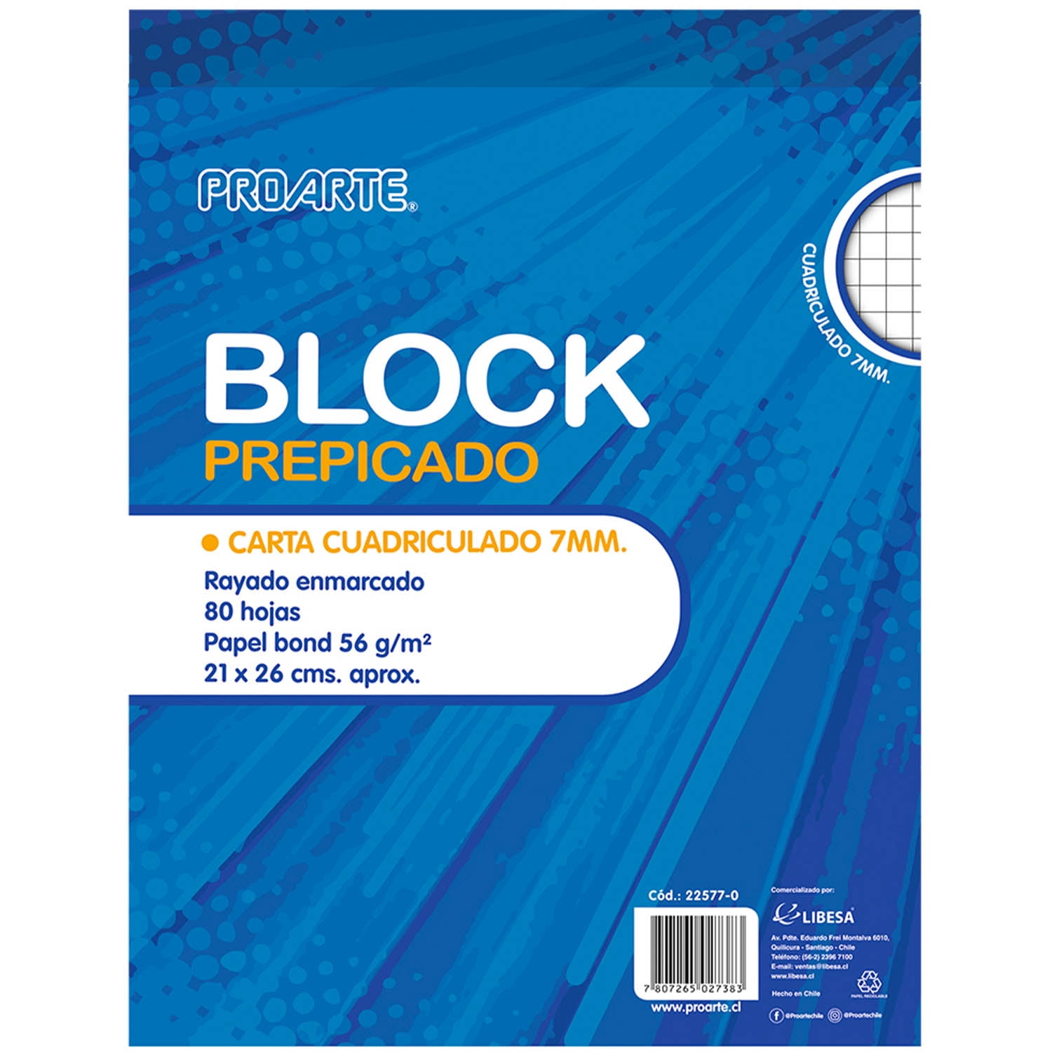Block Prepicado Carta 80 Hojas Proarte