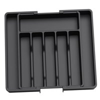 Magideal - Bandeja Extensible Para Utensilios De Cocina, Bandeja Para Cubiertos, Organizador De Cubiertos Resistente Con Múltiples Compartimentos, Práctico Para Negro
