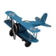 thumbnail image 2 of Modelo De Avión Vintage, Decoración Retro Del Hogar, Biplano De Metal Para Decoración De Estante De Oficina, Azul, 2 of 5