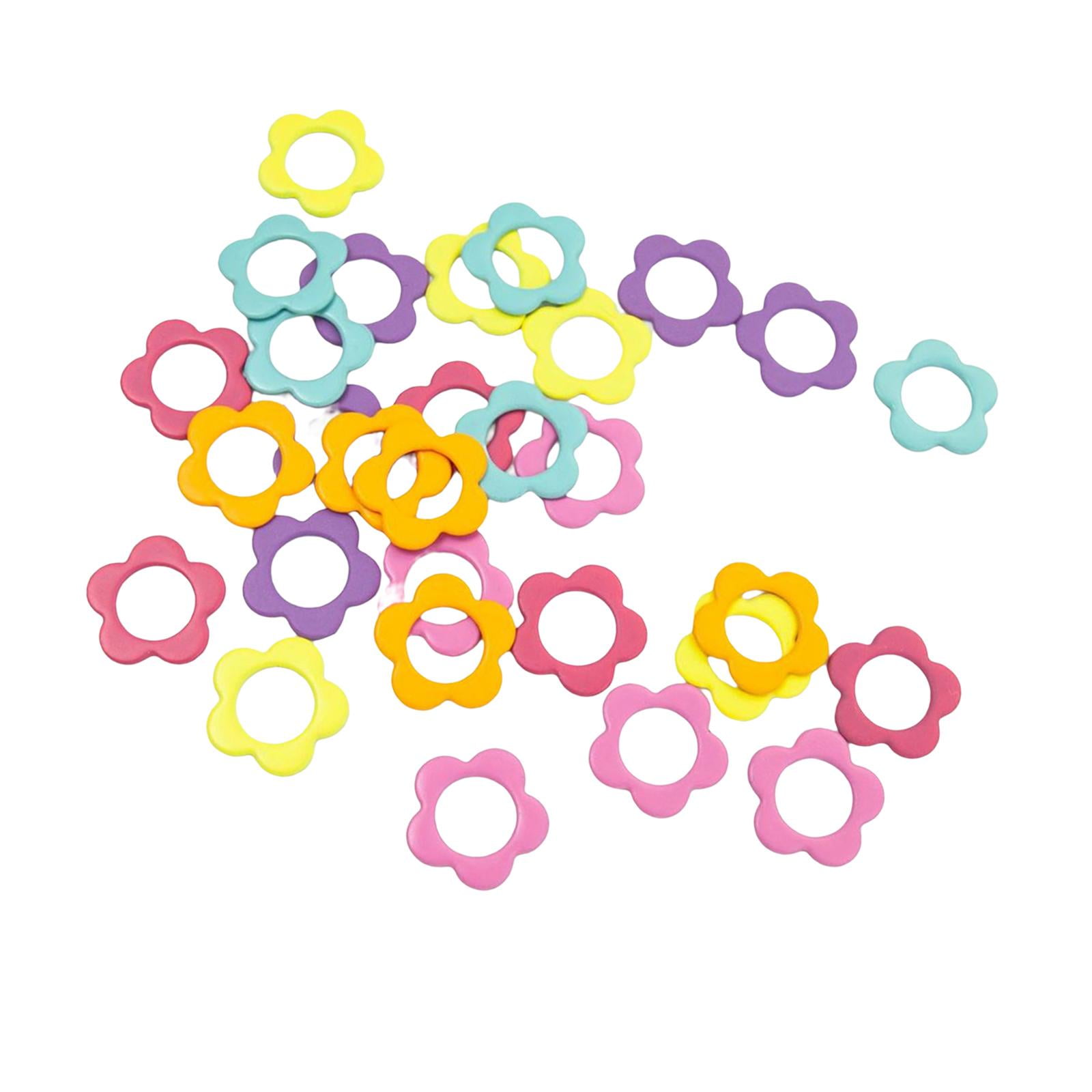 Magideal - Paquete De 30 Marcadores De Punto De Tejer, Marcador De Anillo De Punta, Herramientas De Tejer De Colores Mezclados, Marcador De Punto De , A