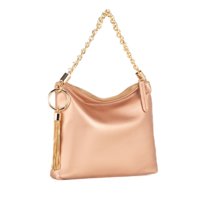 Bolso De Hombro Para Mujer, Mkf Collection, Bolso De Mano Versátil De Cuero Vegano, Elegante Y Funcional - Brigitte - Oro Rosa