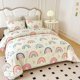 thumbnail image 3 of Lightwe-ight So-ft 3 Piece R-ainbow Comfort-er Set with 2 Pillo-w Covers Cartoon Lo-ve Hearts Suns -and Stars Bedding Set- for Girls Boy-s Kids Twin Dark Blue, 3 of 5
