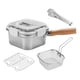 thumbnail image 4 of 5 Piezas Olla Freidora Compacta con Cesta para Freír Sartén de Acero Inoxidable Juego de Utensilios de Cocina Adecuado para Espacios Pequeños Y Viajes Blanco, 4 of 5