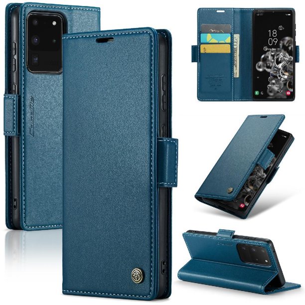 CaseMe tipo cartera Samsung Galaxy S20 Ultra con cierre magnético, RFID, tarjetero, soporte, carga inalámbrica