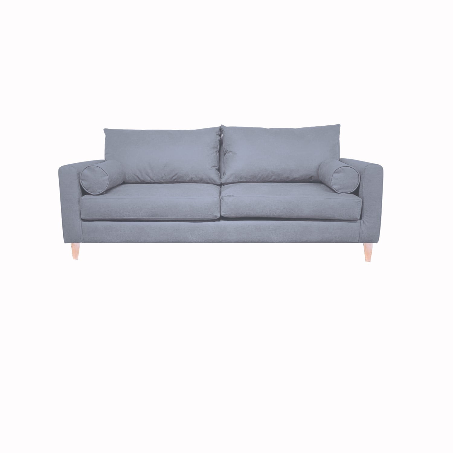 Induhome - Sofa Indu 2 Cuerpos Felpa Gris