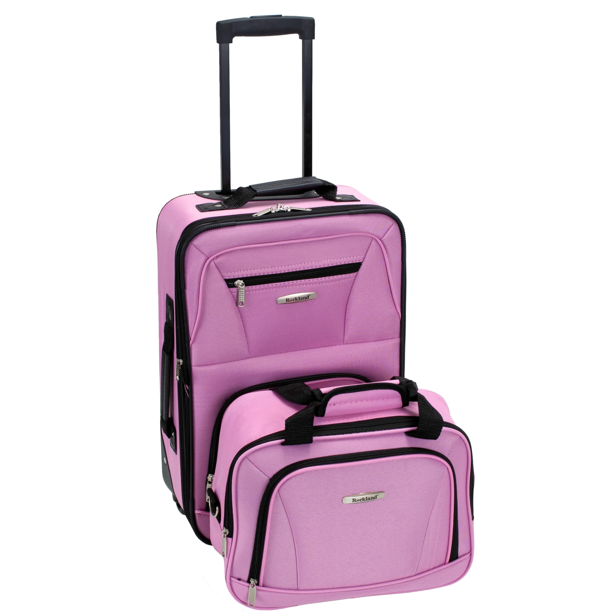Juego De Equipaje Rockland Fashion Softside Upright, Rosa, 2 Piezas
