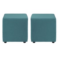 Bodevir - Set Pouf Cali 1C Felpa 30 Turquesa