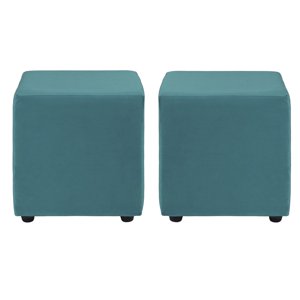 Bodevir - Set Pouf Cali 1C Felpa 30 Turquesa