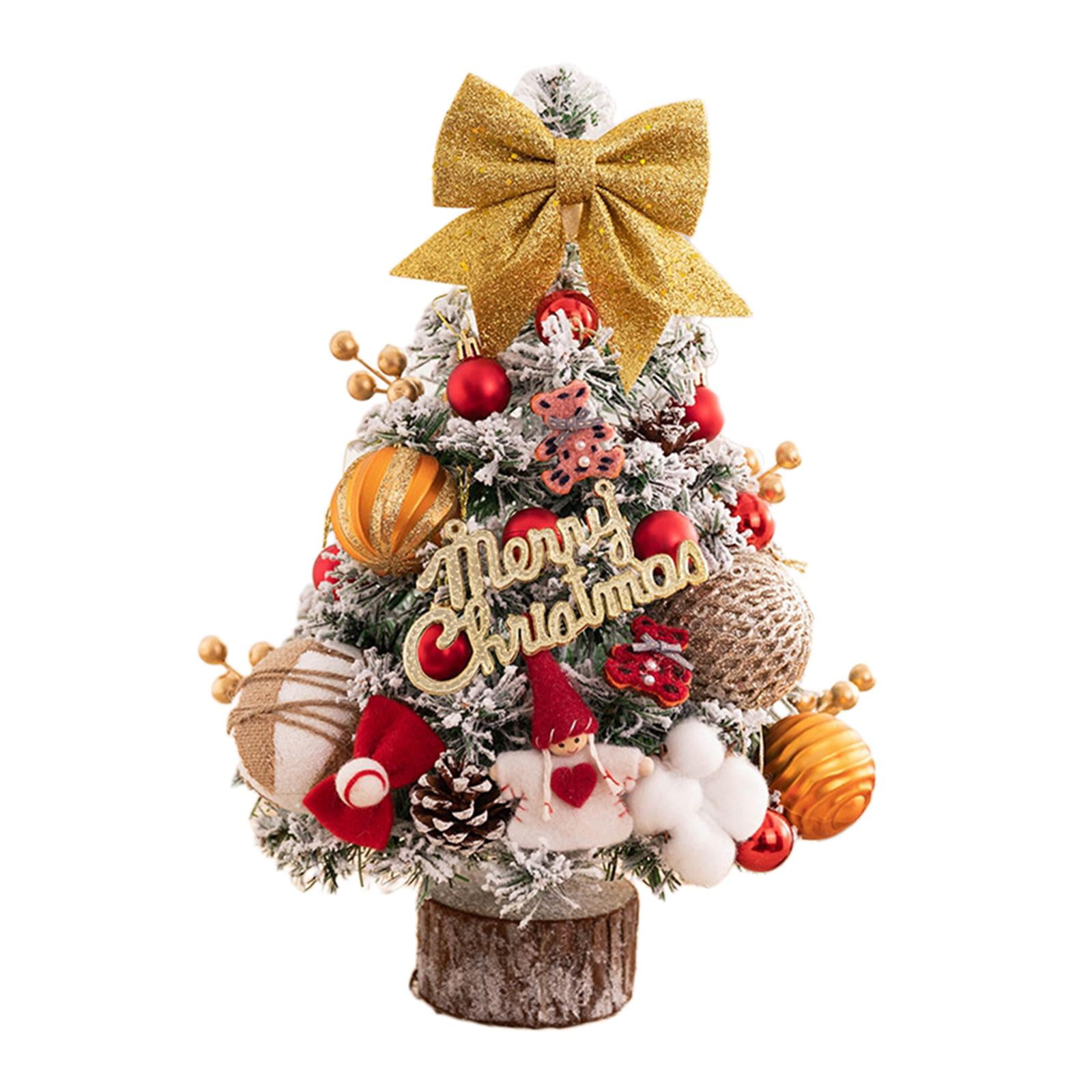 Magideal - Árbol De Navidad Artificial De 45 Cm Con Luces Led Para Fiestas, Ideal Para Estanterías, Decoración De Escritorio Y Hogar. Naranja