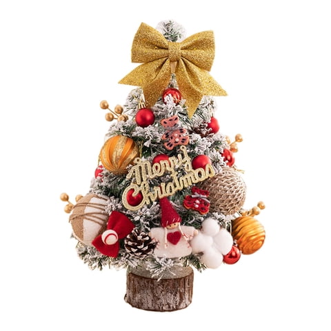 Magideal - Árbol De Navidad Artificial De 45 Cm Con Luces Led Para Fiestas, Ideal Para Estanterías, Decoración De Escritorio Y Hogar. Naranja