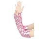 thumbnail image 5 of INSPIRE CHIC Guantes sin dedos metálicos brillantes para mujer con calentadores de brazos con bucle para dedos para fiesta disco talla única rosa, 5 of 6