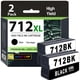 thumbnail image 1 of Paquete combinado de cartuchos de tinta TANFENJR 712 712XL negro x2 para HP, 1 of 7