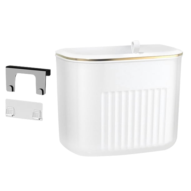Cubo De Basura Colgante Con Tapa, Contenedor De Compost De Cocina Para Gabinete, Encimera, Interior, Blanco S