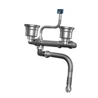 Magideal - Tubo De Desagüe Para Fregadero, Tubería De Alcantarillado, Ahorro De Espacio, Accesorios De Fácil Instalación, Tubería De Desagüe Para Fregadero, Tube Para Doble Fregadero