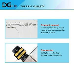 Dgtech - Batería Portátil Dgtec Nuevo Dynr01 G3Hta027H Para Microsoft Surface Pro 4 1724 12.3 Pulgadas 7.5V 38.2Wh/5087Mah