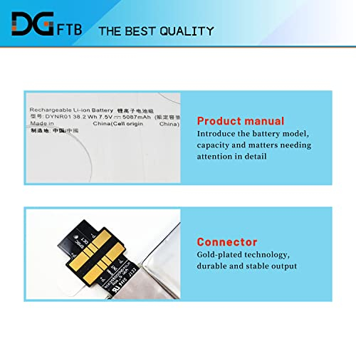 Dgtech - Batería Portátil Dgtec Nuevo Dynr01 G3Hta027H Para Microsoft Surface Pro 4 1724 12.3 Pulgadas 7.5V 38.2Wh/5087Mah