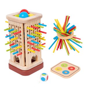 Bothyi - Juego De Dados De Palos De Colores, Juego De Viaje, Tablero De Madera, Suministros Para Fiestas, Regalo