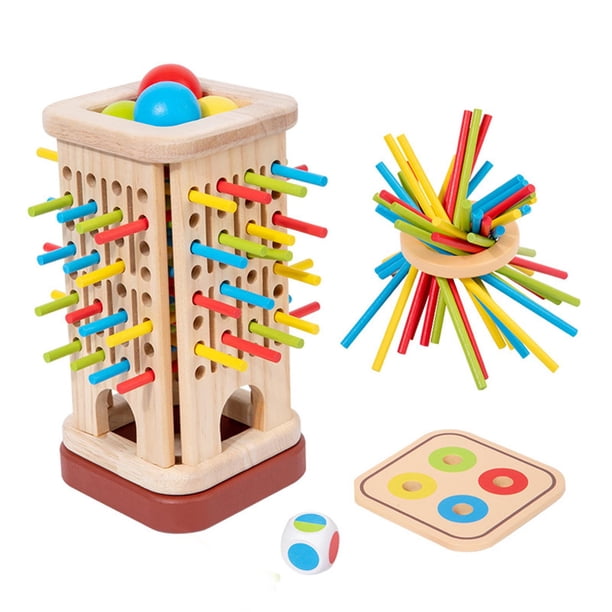 Juego De Dados De Palos De Colores, Juego De Viaje, Tablero De Madera, Suministros Para Fiestas, Regalo