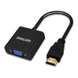Philips - Adaptador Hdmi A Vga Pc Consolas Negro