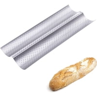 Xinqihang - Moldes Antiadherentes Para Pan Baguette, Molde Perforado De Acero Al Carbono De 15 X 6,3 Pulgadas Para Pan Francés, Molde Para Hornear Pan, Molde Para Tostadas, Molde Perforado Para Panaderos, Molde P