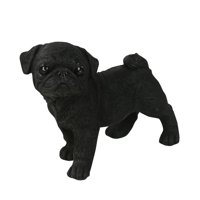 Bothyi - Estatua De Perro En Miniatura De Pug Para Salpicadero De Coche, Sala De Estar, Color Negro