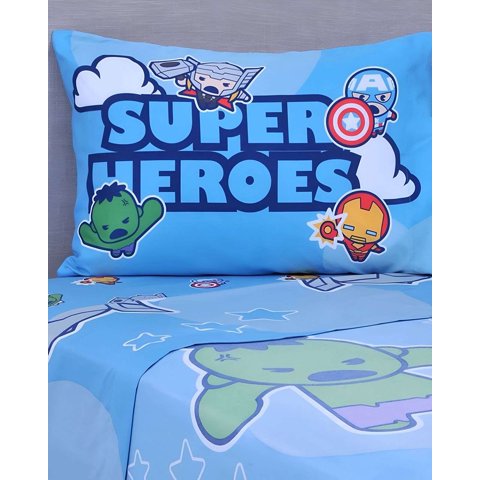 Juego Sábana Infantil Super Heroes Plaza Y Media Mashini