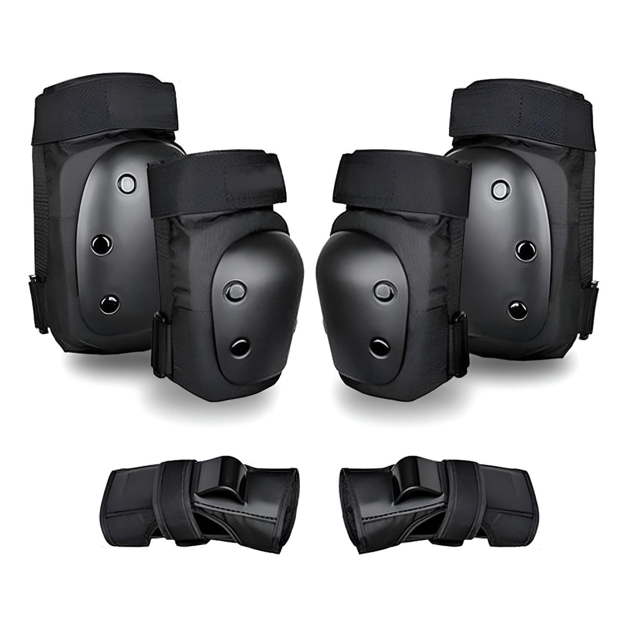 Genérica - Set Protección Adulto Rodilleras Coderas Muñequeras Roller Negro M