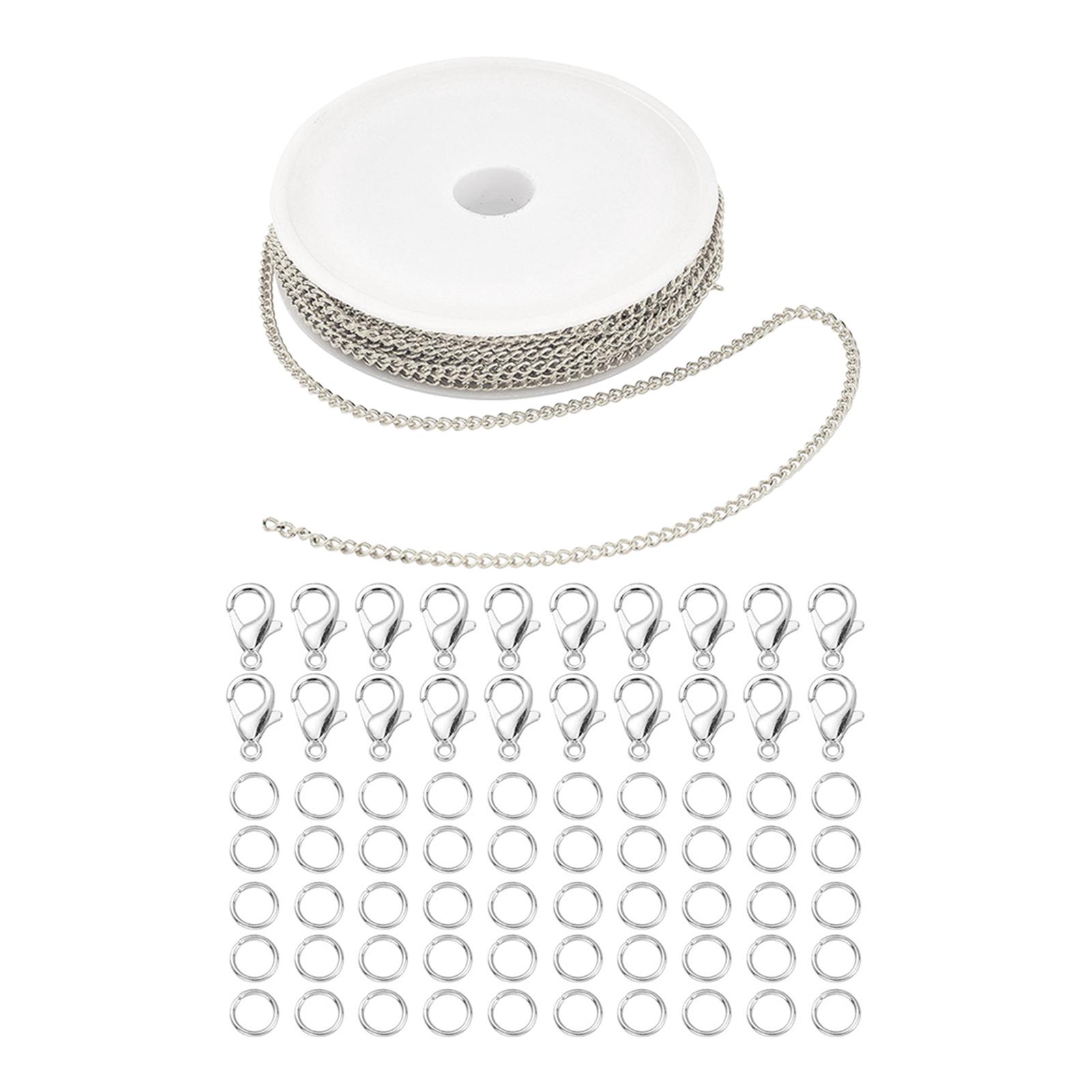 Bothyi - Cadena De Eslabones 6 Mm Anillos De Salto Herramientas Artesanía Aleación De Hierro Hallazgos Joyería Plata