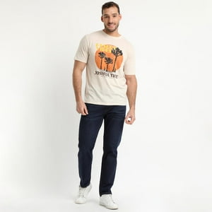 Truval - Polera Manga Corta Cuello Redondo Print Beige Beige 2Xl